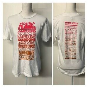 Maroon 5 2016 Tour T-Shirt Graphic Tee Ombre Med